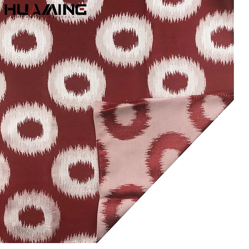European Desgin Recycled 100% Polyester custom jacquard knit circle pattern print silk curtain fabric