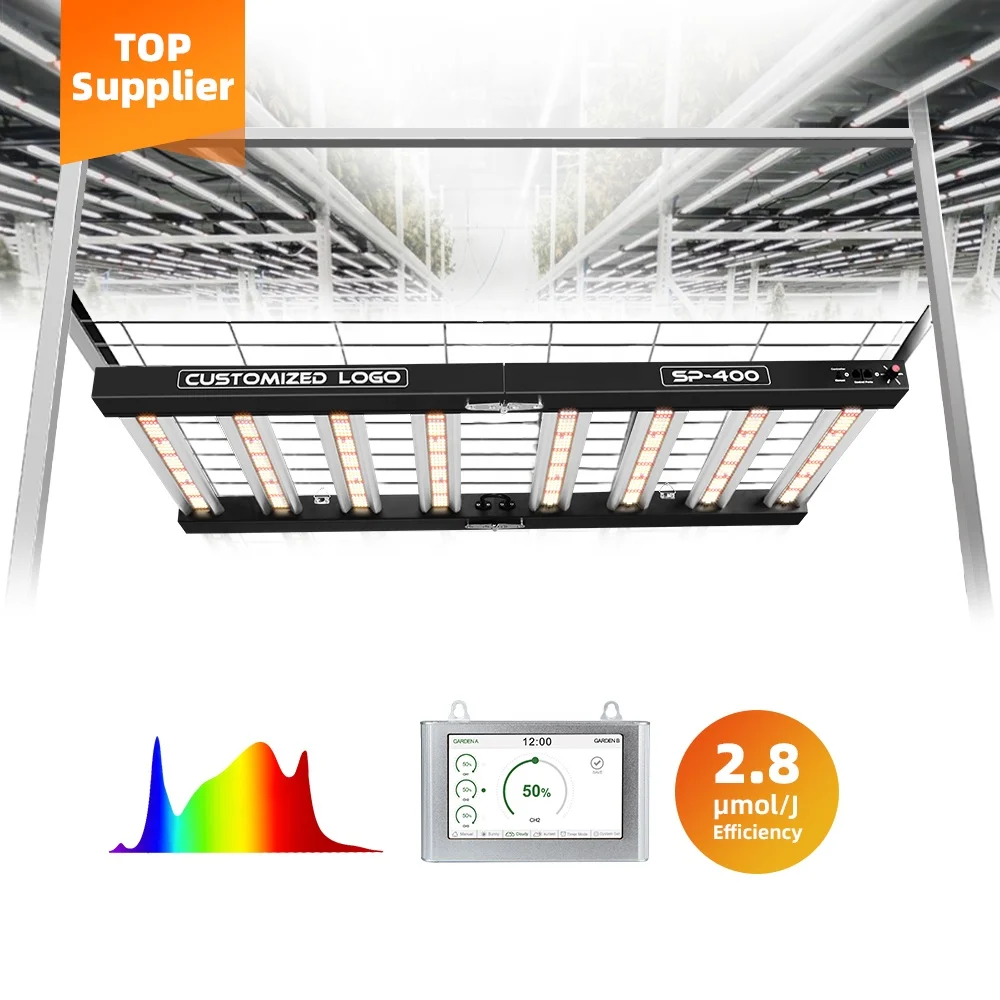 Easy Mounting Vertical Rack Farming White Full-Cycle Cultivation Broad Spectrum 420W Led Grow Light Bar For Rack