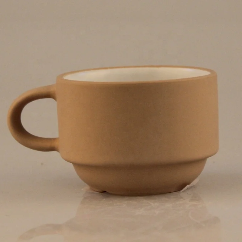 custom stackable porcelain mug cup set with stand for home use