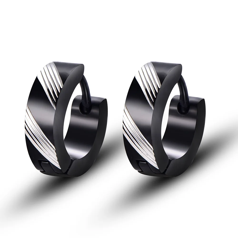 Гипоаллергенные маленькие серьги-кольца в стиле панк из нержавеющей стали с резным дизайном золотые и серебряные повседневный подарок для женщин мужчин