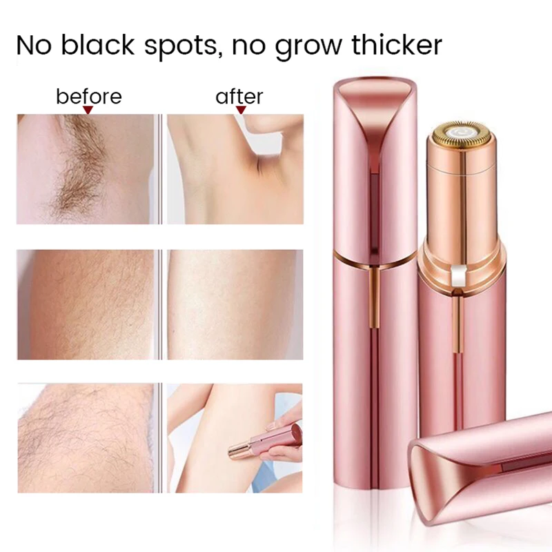 2024 Portable Battery Recarghable Electric Lipstick Style Shaver Pen Epilator Facial Hairs Remover