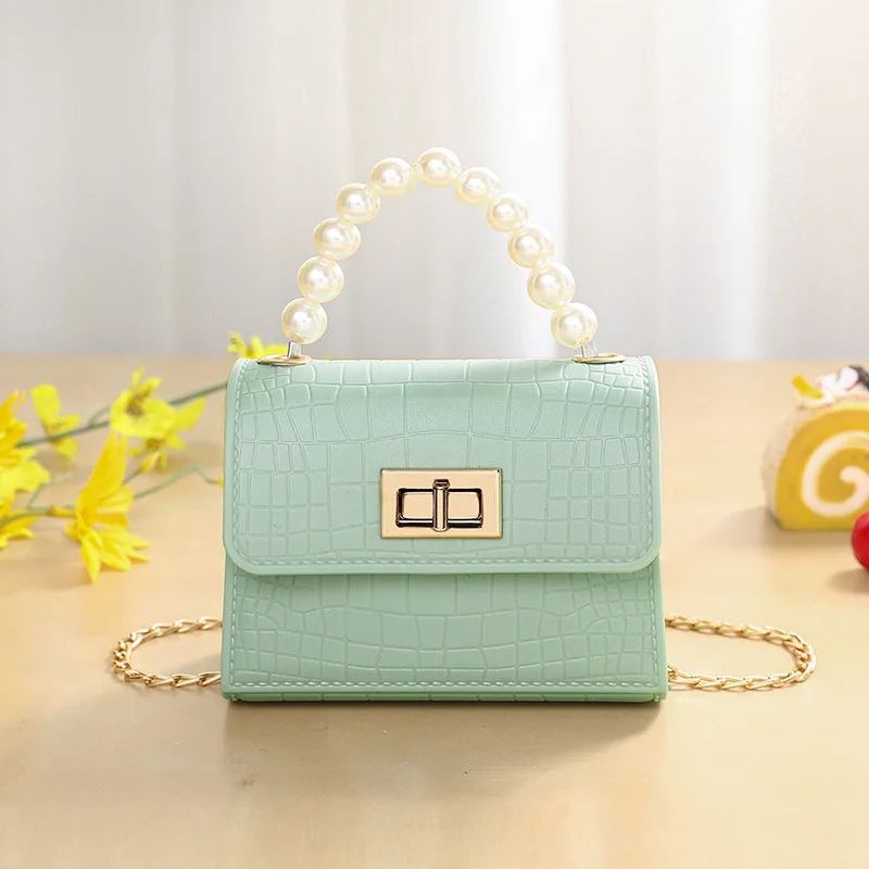 Mini Jelly Hand Bag Women Purses And Handbags Alligator Pattern Pearl Candy Color Ladies Hand Bags 2024