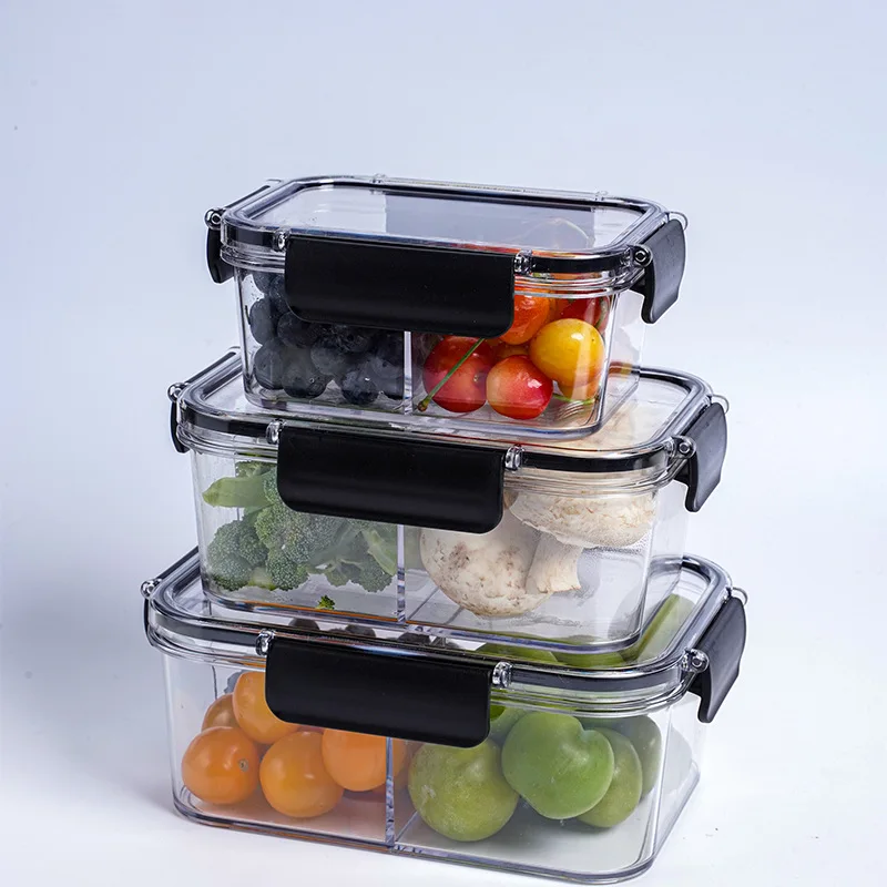 Wholesale Portable Prep Kids Bento Lunch Box Transparent plastic Airtight Fruit Food Storage Container Set