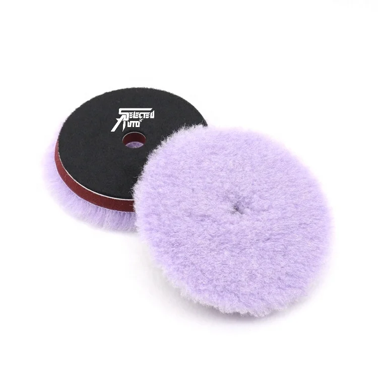 Выбранные Авто 5 дюймов DA длинное шерстяное подушка для полировки агрессивной 6in EVA фиолетовый шерстяная полировальная подушечка из мериносовой шерсти с полировальной подложкой по индивидуальному заказу