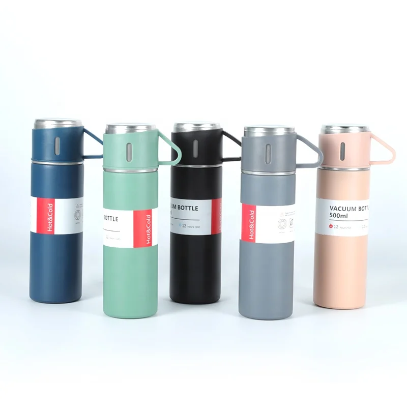 DAY DAYS Vacuum Flask Travel Mug Set Double Wall Stainless Steel 3 Cups Thermos Coffee Tumbler