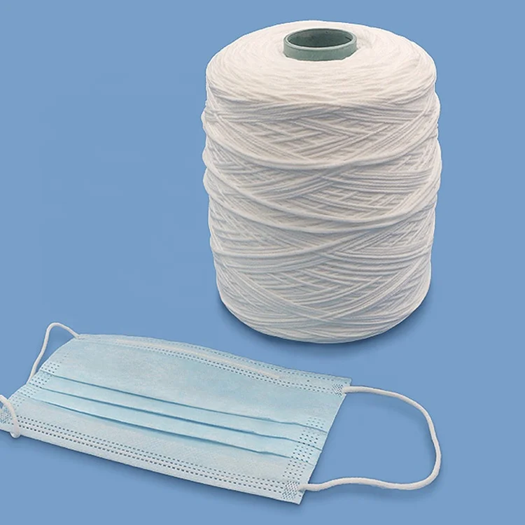 
3mm elastic earloop Polyester spandex white Elastic band Elastic ear tie earloop Disposable earloop 