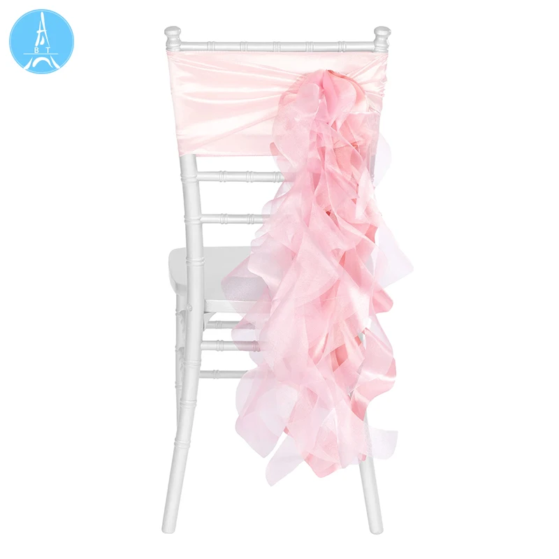 Оптовая продажа, индивидуальные элегантные атласные стулья с поясом для свадебного украшения