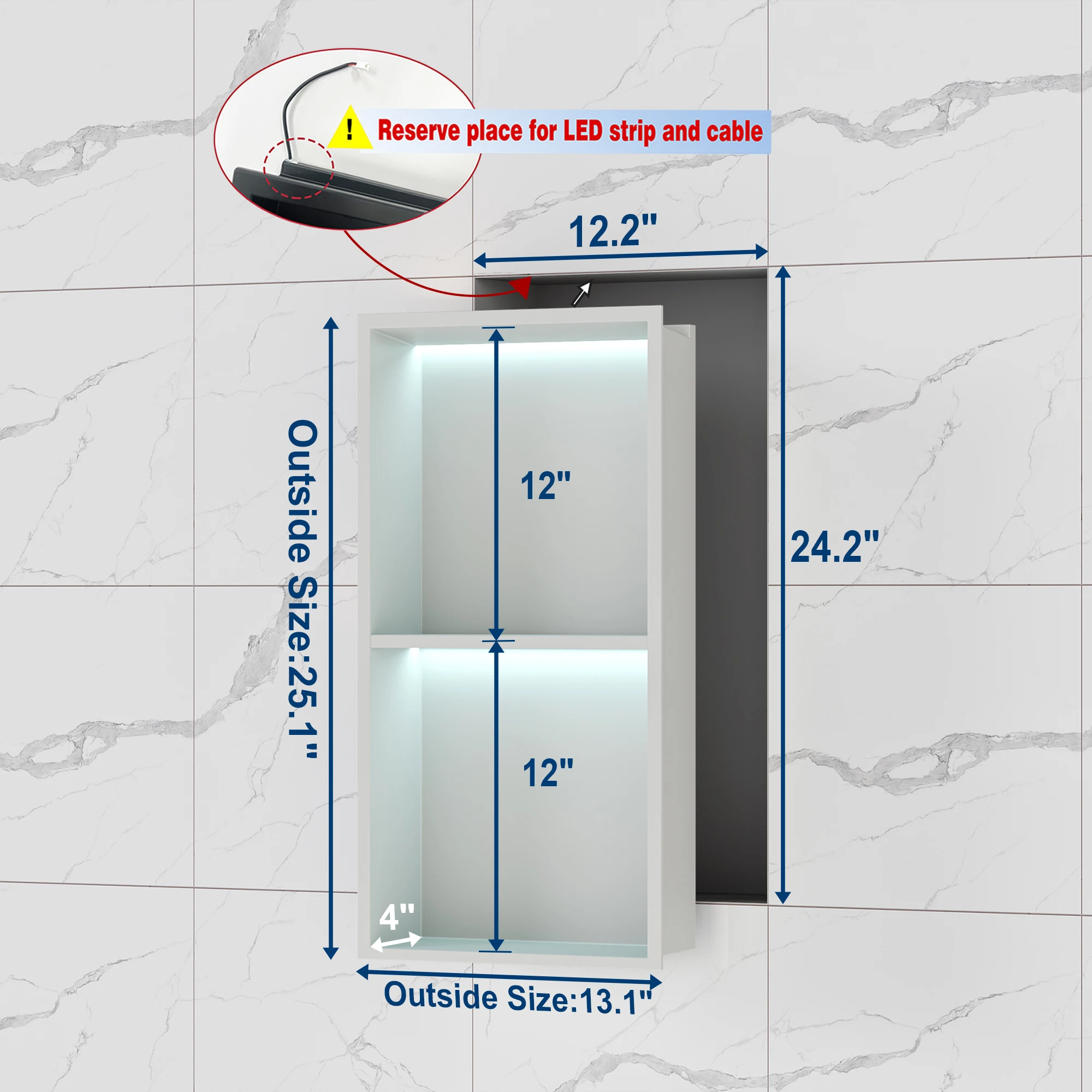 Newly Developed LED Wall Niche Stainless Steel with RGB Colors and Fingerprint Resistant Coating