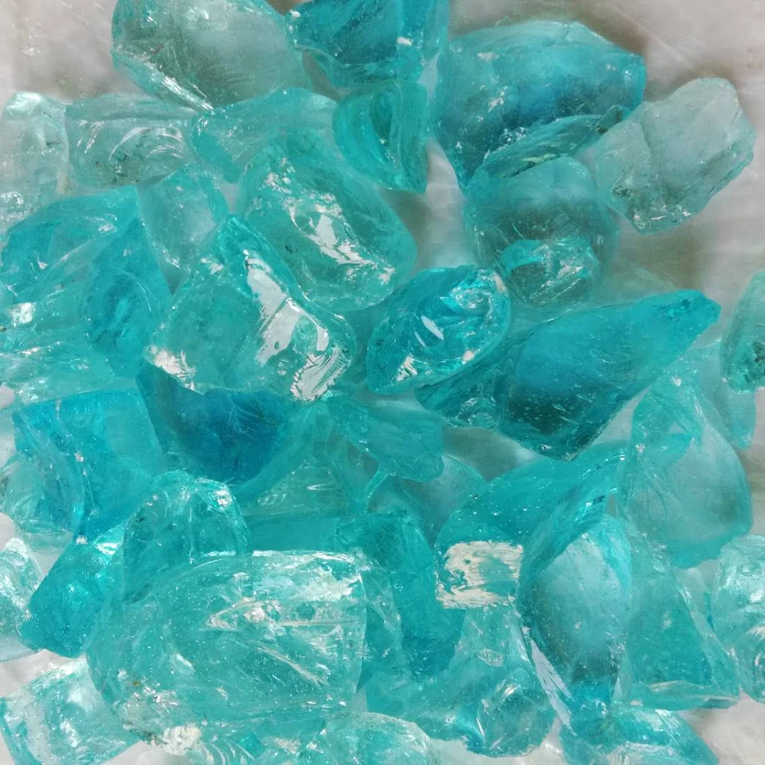 9-12mm and 12-20mm Amber Color Crushed Fire Glass Rocks