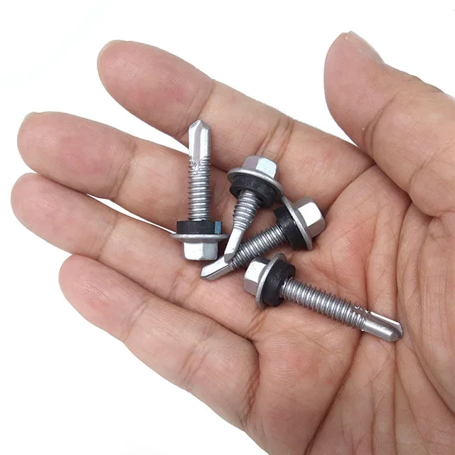Hot sale  high strength  zinc flange hexagon Hex Washer Flange head self-drilling drilling screw