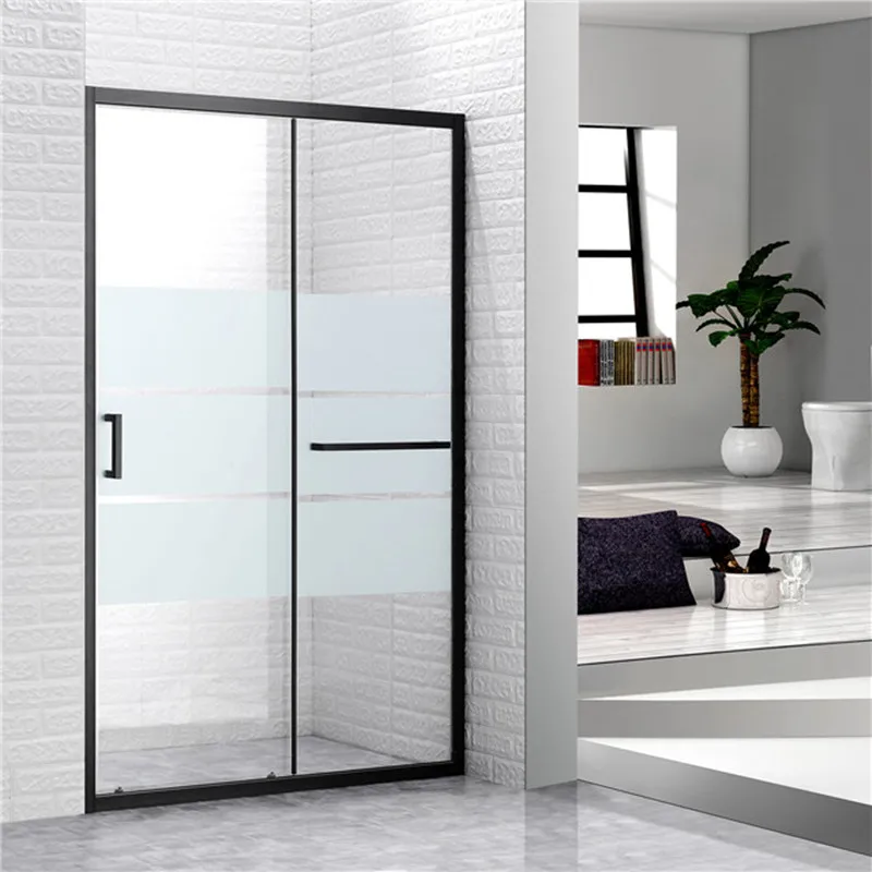 Corner Shower Enclosure.Double Wheel Sliding Carriages on Bearings, Doors Releasable. Reversible ,2 fixed 2 movable panels