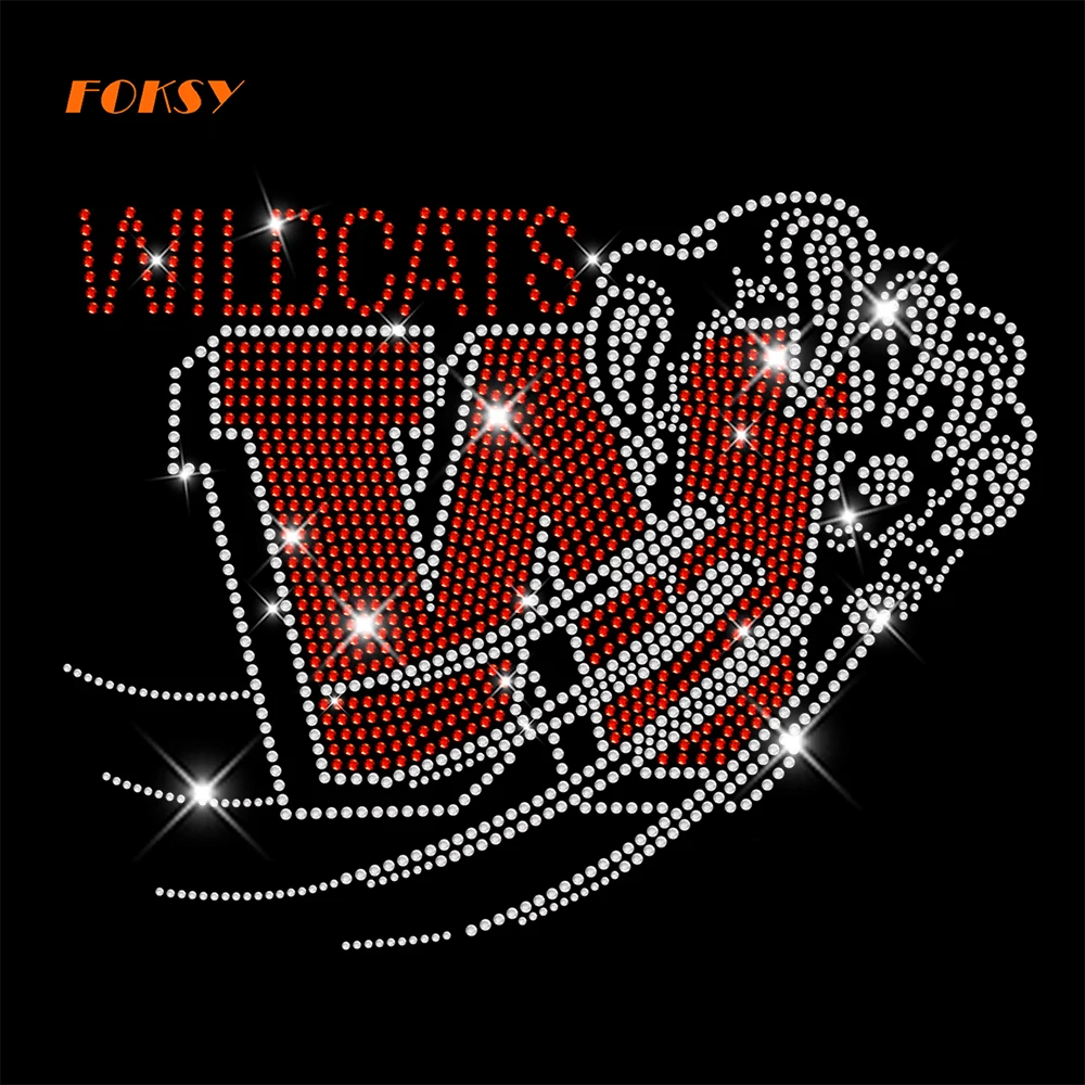 Wildcats Mascot Claw Sport Team Mom Sexy Rhinestone Iron On Transfer Hotfix Bling