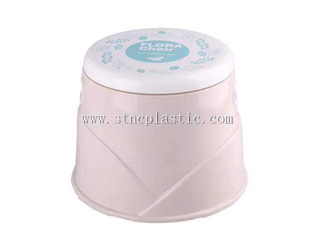 Round New Design Foot Stool cartoon Foot Rest Plastic chair with handle for kids