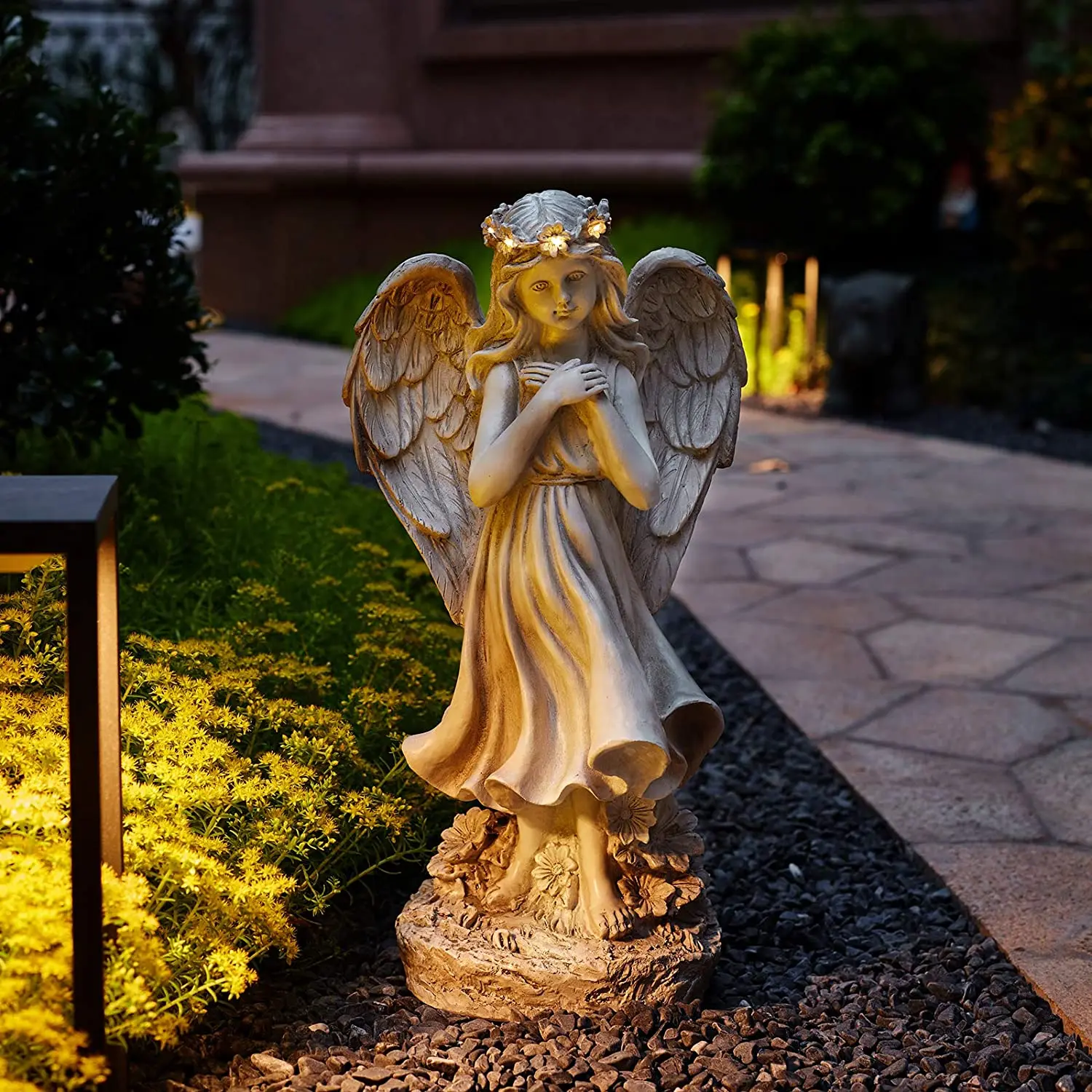  Light Up Angel Figurines and Statues Feature Battery with Powered Led Lights Timer Polyresin for