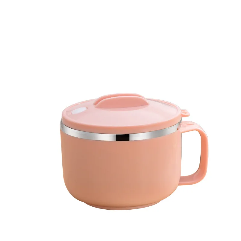 304 stainless steel foam large capacity Korean instant noodle bowl with cover mobile phone rack