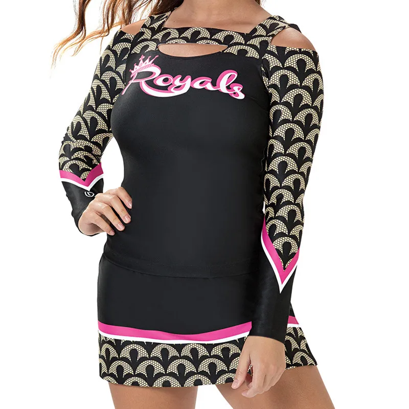 OEM sublimated cheerleading uniforms short top with a skirt