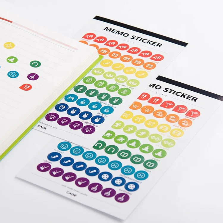 Colored decorative DIY memo sticker daily monthly 2020 calendar planner sticker