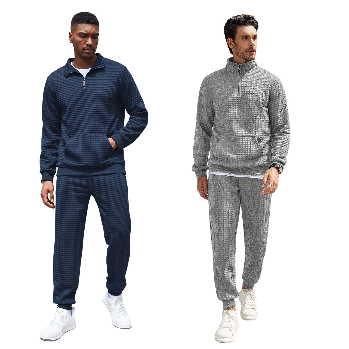 Gingtto High Quality Street Wear Men Fleece Custom Logo Streetwear Tracksuit Hoodie Set