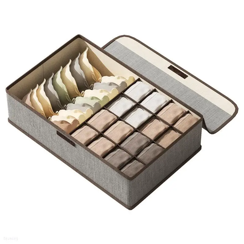 FM Underwear Storage Box Home Student Dormitory Socks Triples - Drawer Type Separation Sorting Cotton and Linen