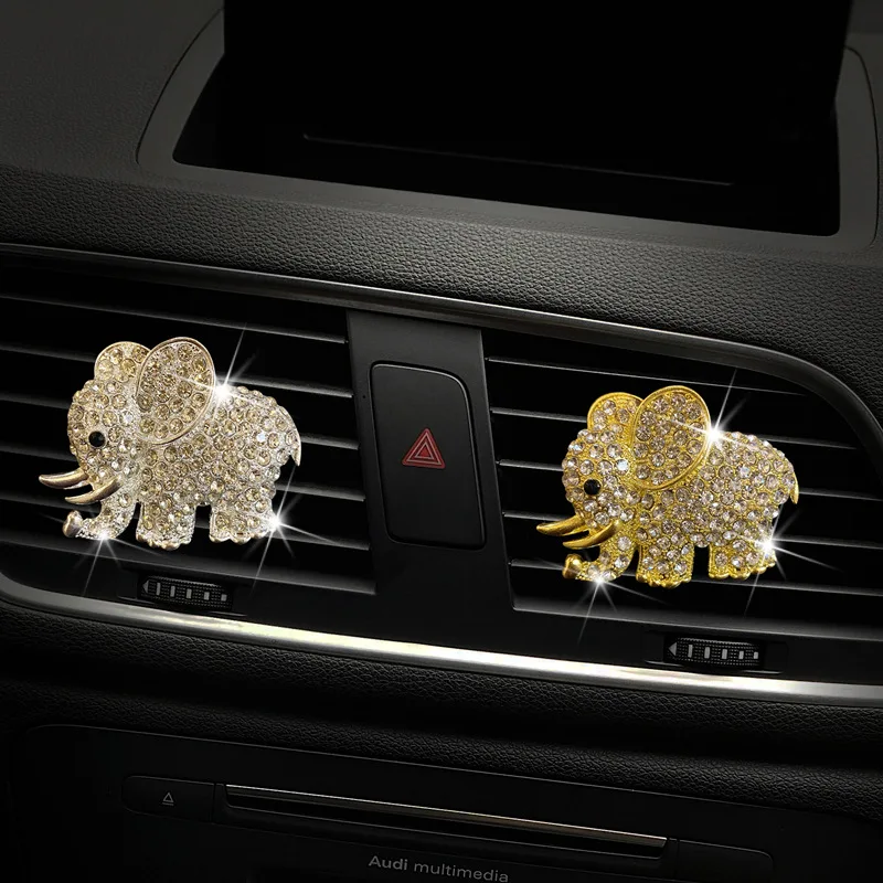 Beautifully Diamond Bling Flamingos Car Perfume Air Conditioner Decoration  Car Outlet Aromatherapy Clip