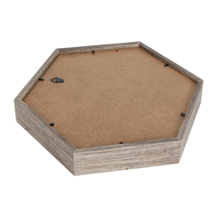Decorative Wooden Hexagon Shelves Antique brass Color Black Glass Wall Mounted Mirror in High quality