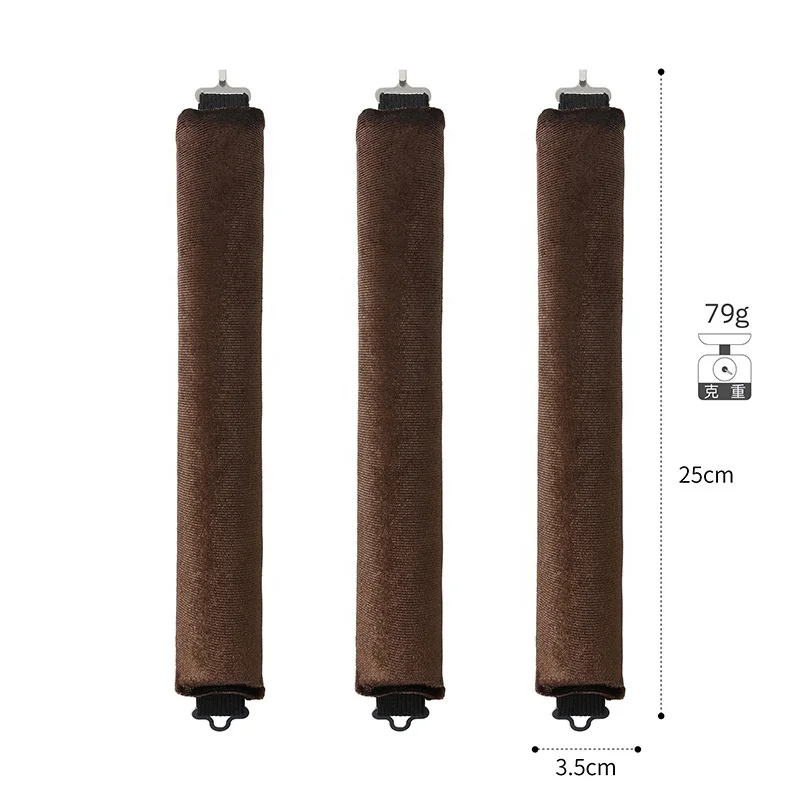 3Pcs/Set Portable Heatless Curling Rod Headband Sleeping Hair Roller Wave No Heat Silk Hair Curler Rubber Lining