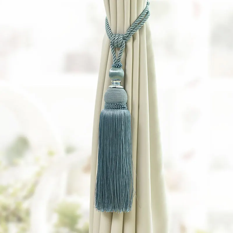 Modern wholesale cheap tieback hemp rope curtain straps tassel gourd shape tassel tieback