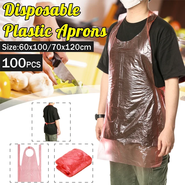 Custom Size Sleeveless PE Apron Waterproof Oil Proof Resistant to Painting Small Number Spots Cleaning