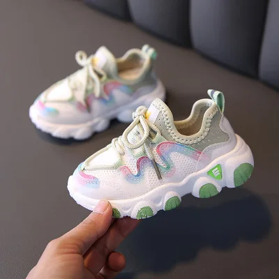 OEM chaussures pour enfants breathable mesh new arrive soft sole summer autumn soccer running candy color kids child shoes