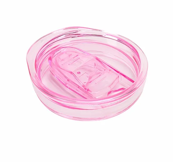 Spill Proof Sliding 20oz colorful lids red black pink clear Leak-proof acrylic plastic cover lids 20 oz Skinny Straight tumblers