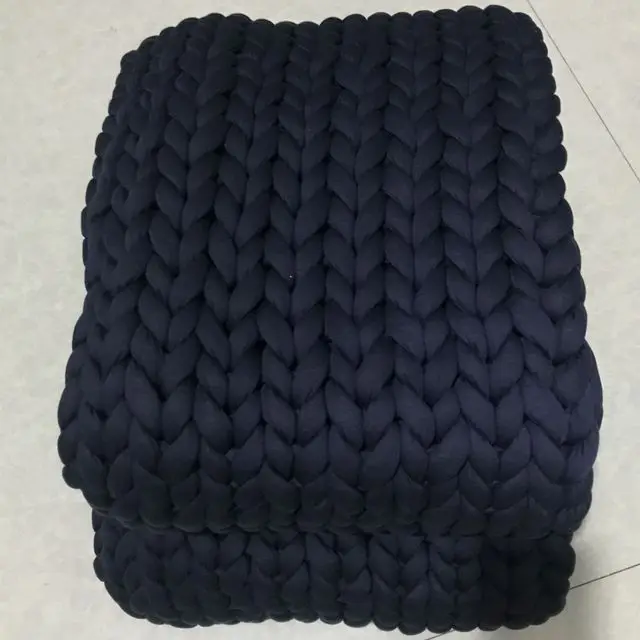 2024 Новое поступление, фабричное, оптовая продажа, индивидуальное 100%, хлопковое вязаное плотное одеяло ручной работы