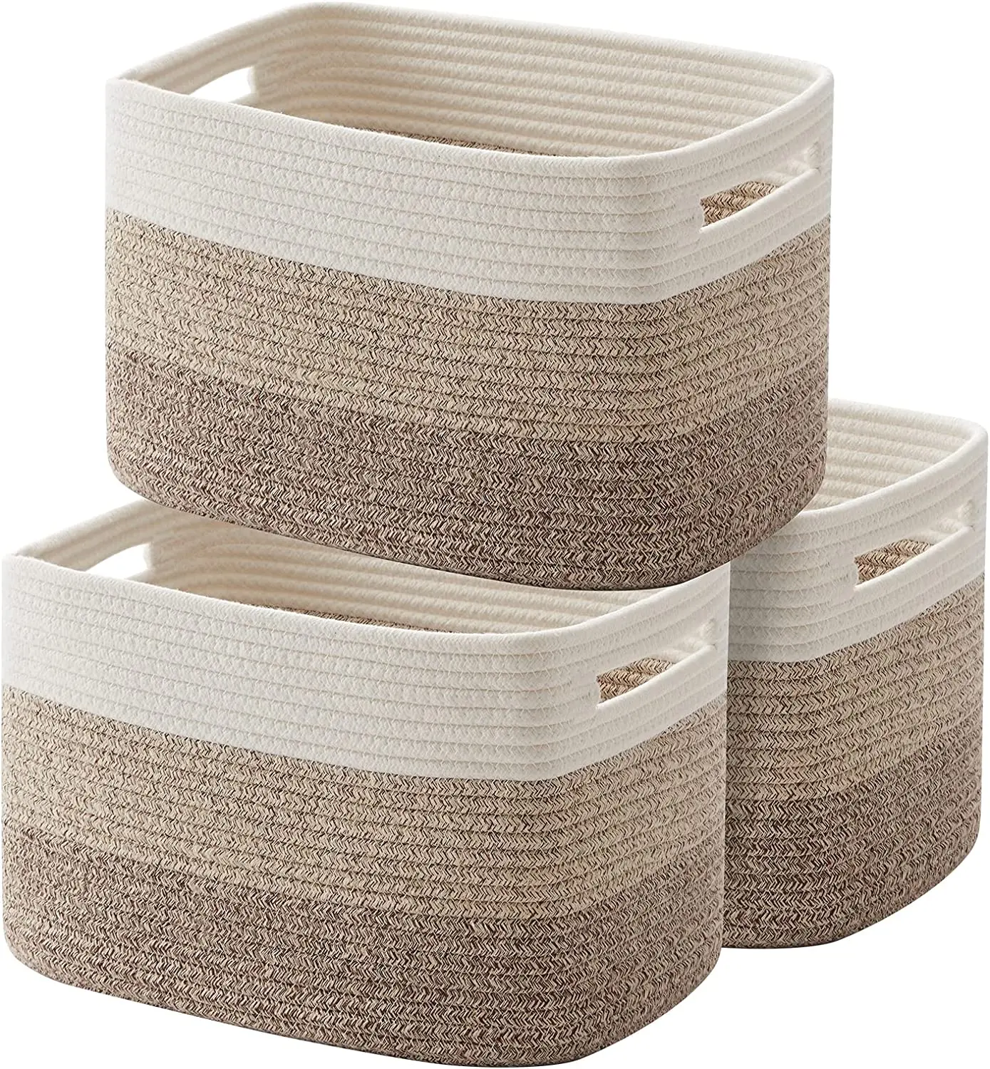 QJMAX Storage Basket Woven Baskets For Storage Cotton Rope Basket For toys