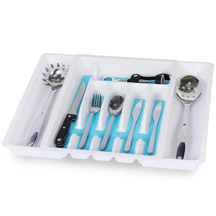 
Food Contact Safe BPA Free Plastic Kitchen Drawer Organizer Expandable Cutlery Tray 