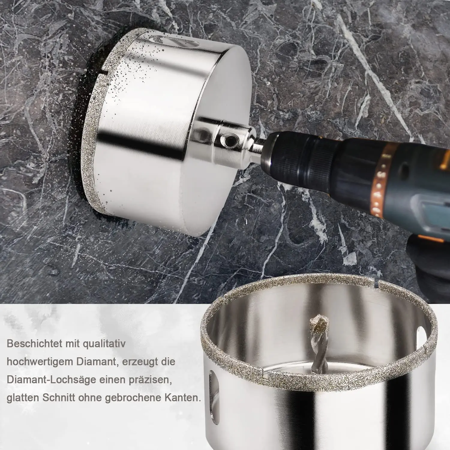 Glass Drill Hole Saw 35 mm Diamond Drill Hollow Drill with Diamond Coating for Glass Tiles Ceramic Marble Granite