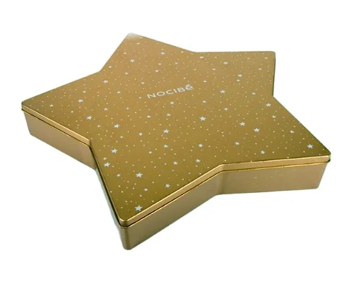 Custom printed star-shaped gift tin box container