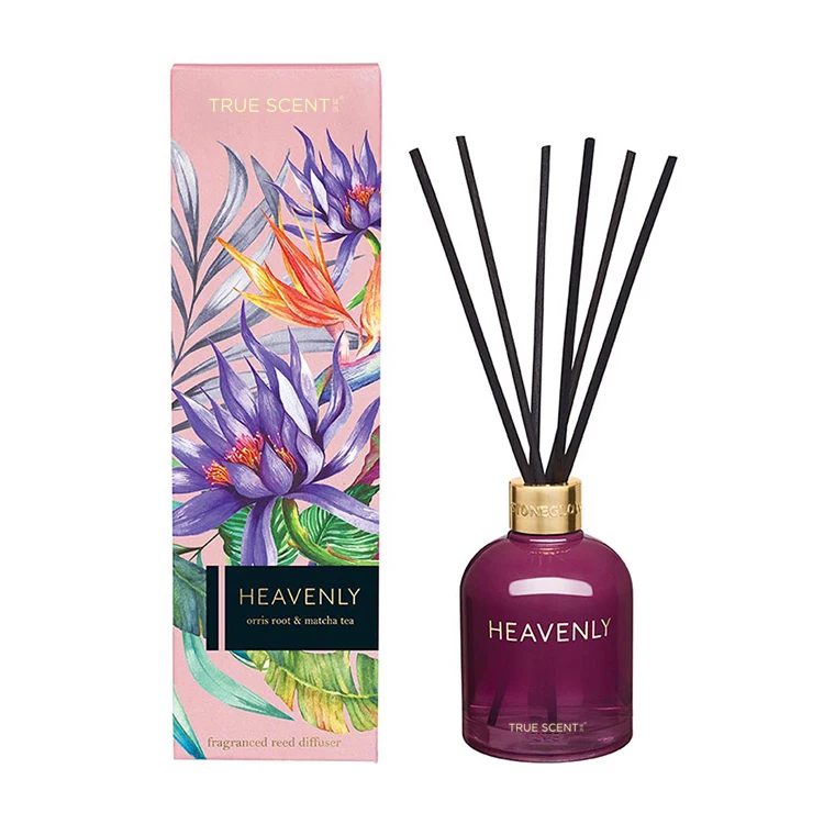 200ml reed diffuser frosted bottle with rattan sticks and gift box