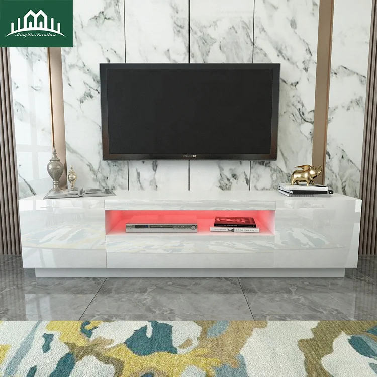 Modern TV Stand for living room TV Entertainment Center with LED light
