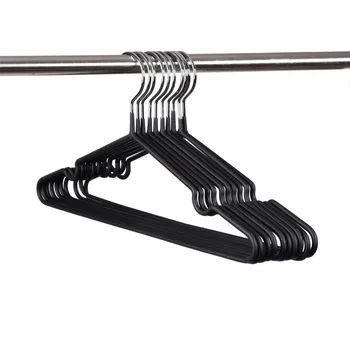Wholesale Heavy Duty Metal Wire Hanger for Clothes with Black PVC Coated