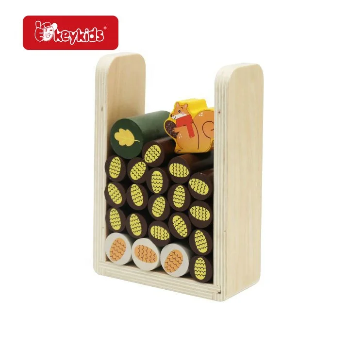 Intelligent Tumbling Game Squirrel Wooden Balance Stacking Toy for Kids W18A212