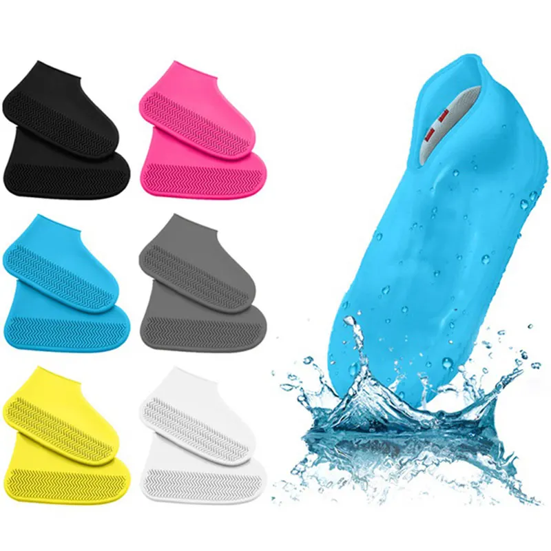 Reusable Waterproof Elasticity Galoshes Boot Overshoes For Traveling Beach Non-Slip Rubber Rain Shoe Covers