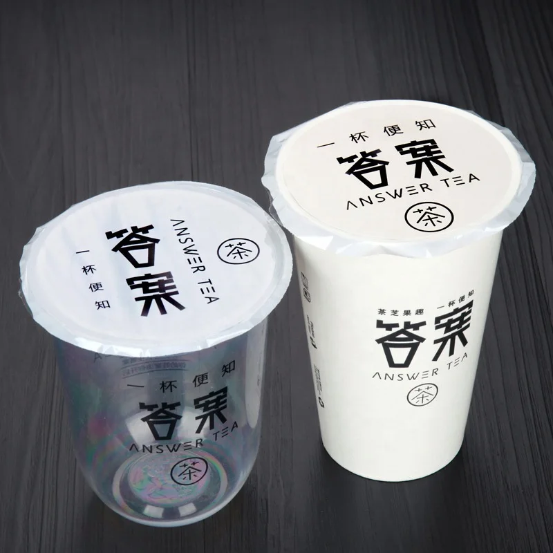 
Bubble tea cup and paper cup use frosted plastic roll sealing film 