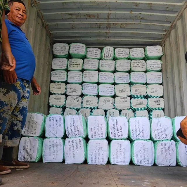 Container Factory Price Grade B  Coupon Polyester African Ankara Real Wax Print Fabric Pagne