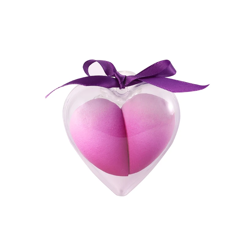 Cosmetics Puff Blender Kit Non Latex  2 Makeup Sponge Tear Drop Heart Case Cosmetic Puff