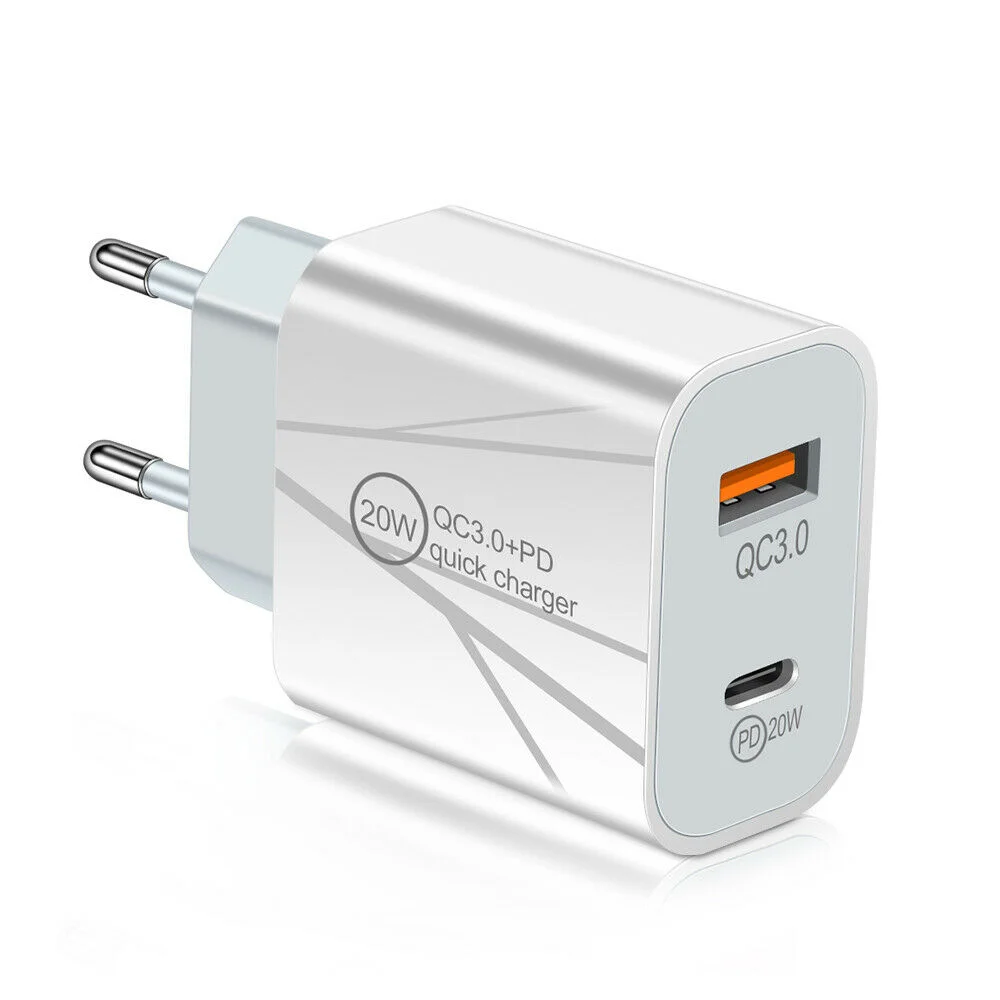 PD 20W QC3.0 USB-C Power Adapter Wall Charger For iPhone 12 11 Pro Max Macbook SAMSUNG