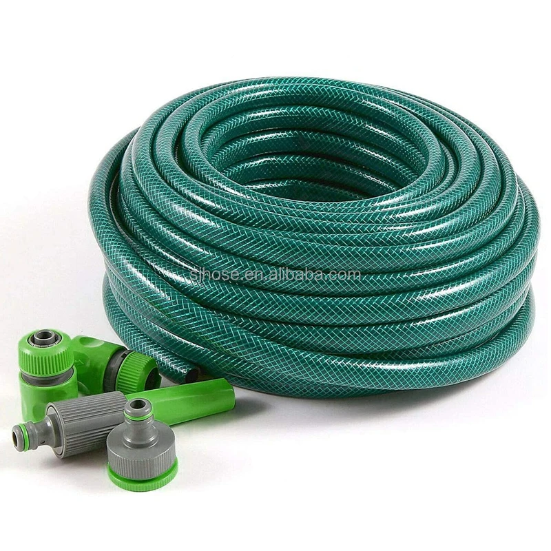 Good Price Purple Colorful Fiber Braided Reinforced 3/8 Water PVC Garden Hose With Nozzle Manufacturer