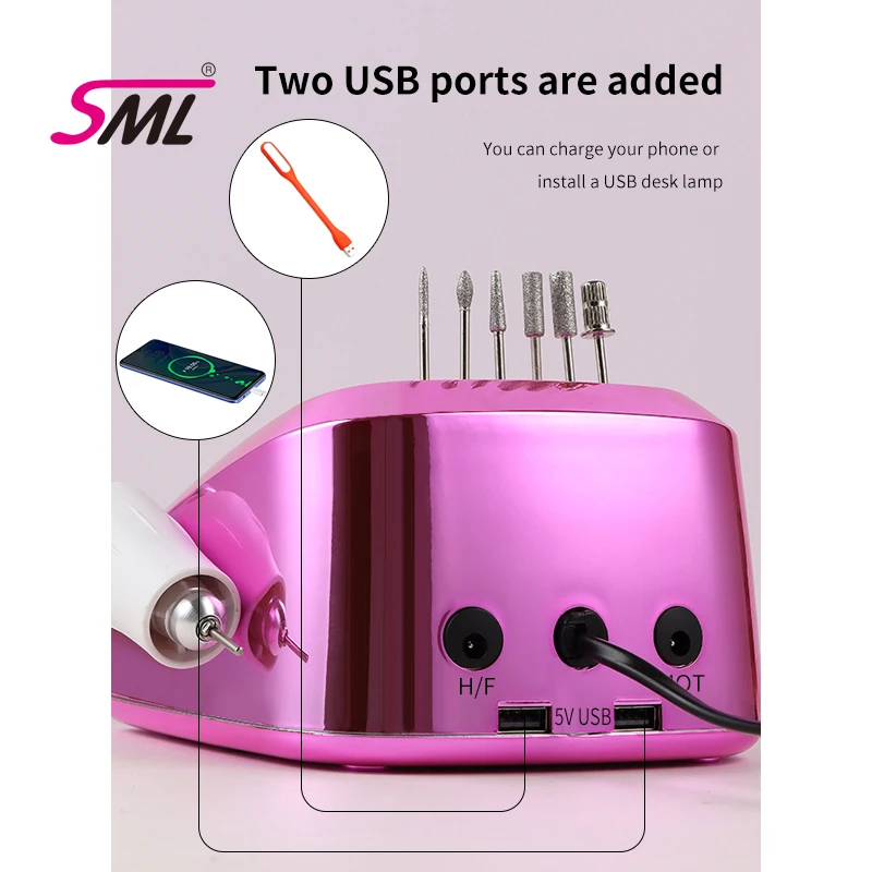 New Professional Nail Drill Manicure Machine Factory manufacture OEM/ODM Hot Selling Electronic 45000 RPM Nail Polisher machine