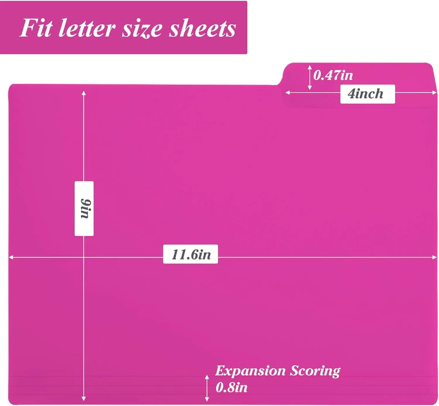 Plastic Manila File Folders Letter Size Poly Filing Folders Colored Heavy Duty 1/3 Cut Tab for School