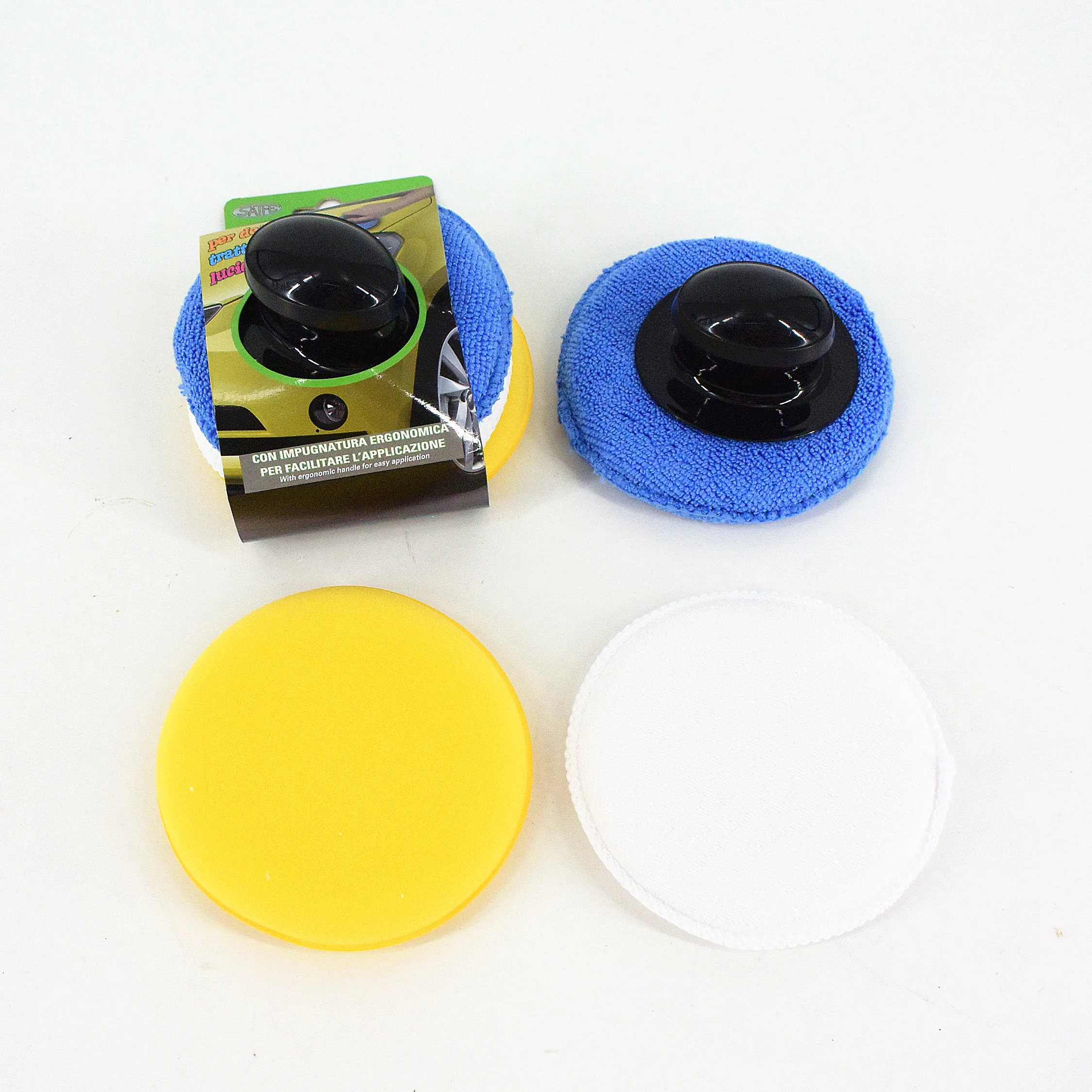 home cleaning tool 3PC Car Waxing Polish Microfiber Foam Sponge Applicator Cleaning Pads With Handle