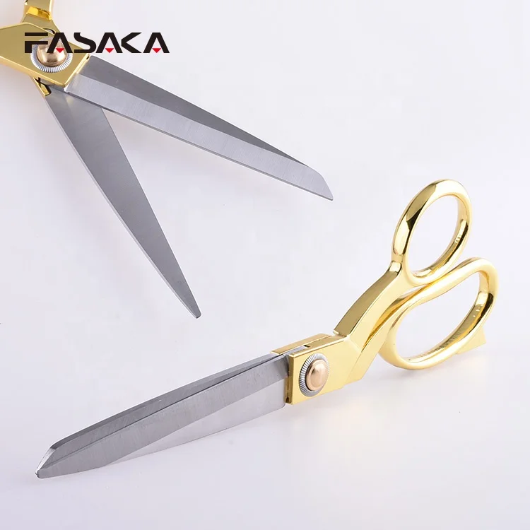High quality Zinc Alloy Golden  handle stainless steel professional tailor scissors