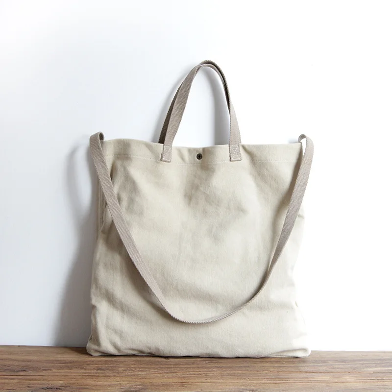 Ouqi Shopping Custom Special Pure Pragmatism Simple Large Capacity Literary Style Soft Eco-friendly Cloth Linen Bag